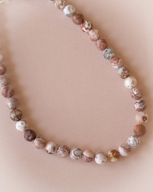 Earth Pearls - Rosetta Lace Agate Necklace